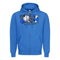 True Royal for the love of the game volleyball Zipper Hoodie - Zillion Design Studio