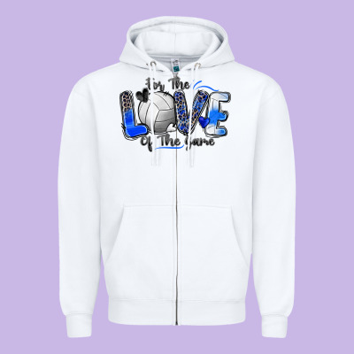 For The Love Of The Game Volleyball Zipper Hoodie Designed By Zillion Design Studio