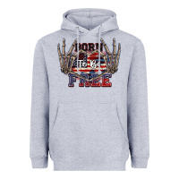 Heather Grey Born to be free 4th of July Heavyweight Hoodie - CowGirlArtShop