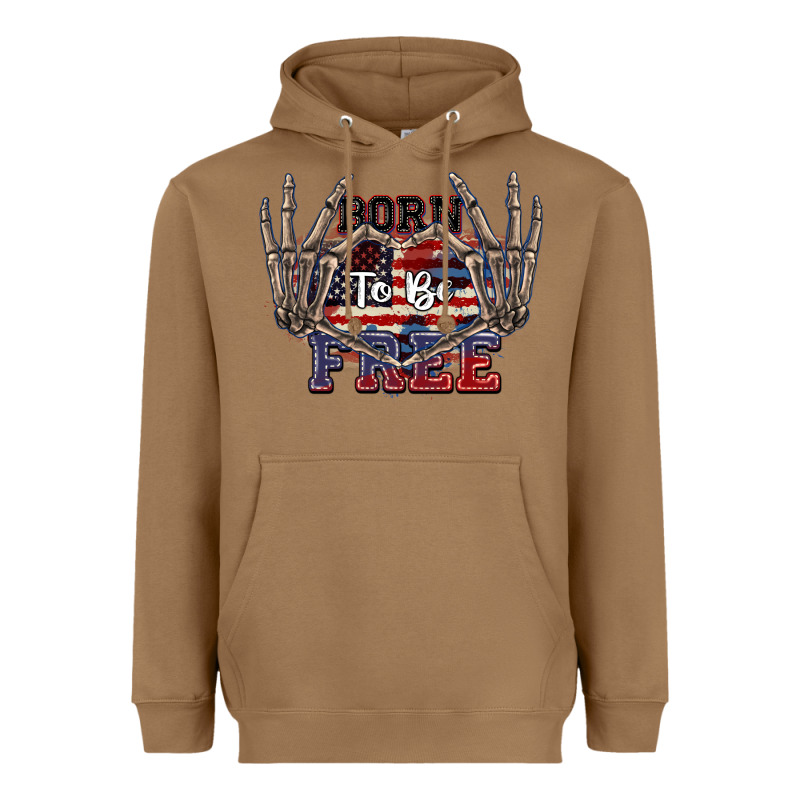 Born To Be Free 4th Of July Heavyweight Hoodie by CowGirlArtShop | Teevron