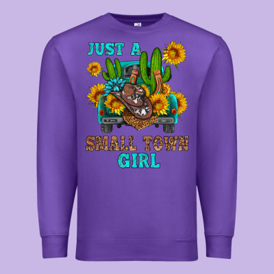 Just A Small Town Girl Premium Sweatshirt Designed By Hra Design Shop