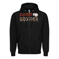 Black baseball brother with leopard Zipper Hoodie - texasbilliewilder