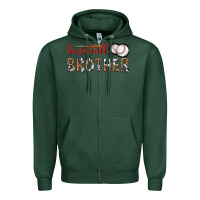 Sports Green baseball brother with leopard Zipper Hoodie - texasbilliewilder