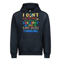 Navy dont speak much because im brilliant Urban Hoodie - MaliasSmallBusiness