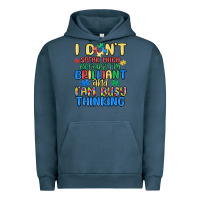 Pigment Midnight Navy dont speak much because im brilliant Urban Hoodie - MaliasSmallBusiness
