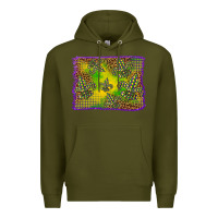Army Green mardi gras background Premium Hoodie - BarkalooDesign