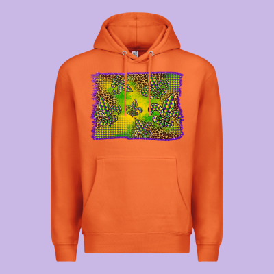 Mardi Gras Background Premium Hoodie Designed By Barkaloodesign