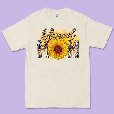 Blessed Mom Sunflower Premium Tee Designed By Racoondesign