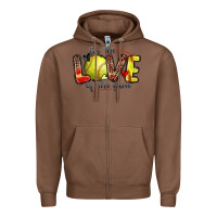 Chestnut for the love of the game softball Zipper Hoodie - Zillion Design Studio
