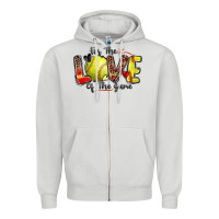 Dove Grey for the love of the game softball Zipper Hoodie - Zillion Design Studio