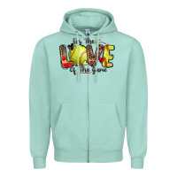 Seafoam for the love of the game softball Zipper Hoodie - Zillion Design Studio