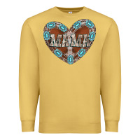 Antique Gold mama heart cowhide Premium Sweatshirt - CowhideDigitalArt