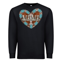 Black mama heart cowhide Premium Sweatshirt - CowhideDigitalArt