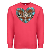 Cardinal mama heart cowhide Premium Sweatshirt - CowhideDigitalArt