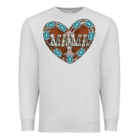 Dove Grey mama heart cowhide Premium Sweatshirt - CowhideDigitalArt