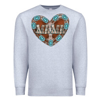 Heather Grey mama heart cowhide Premium Sweatshirt - CowhideDigitalArt