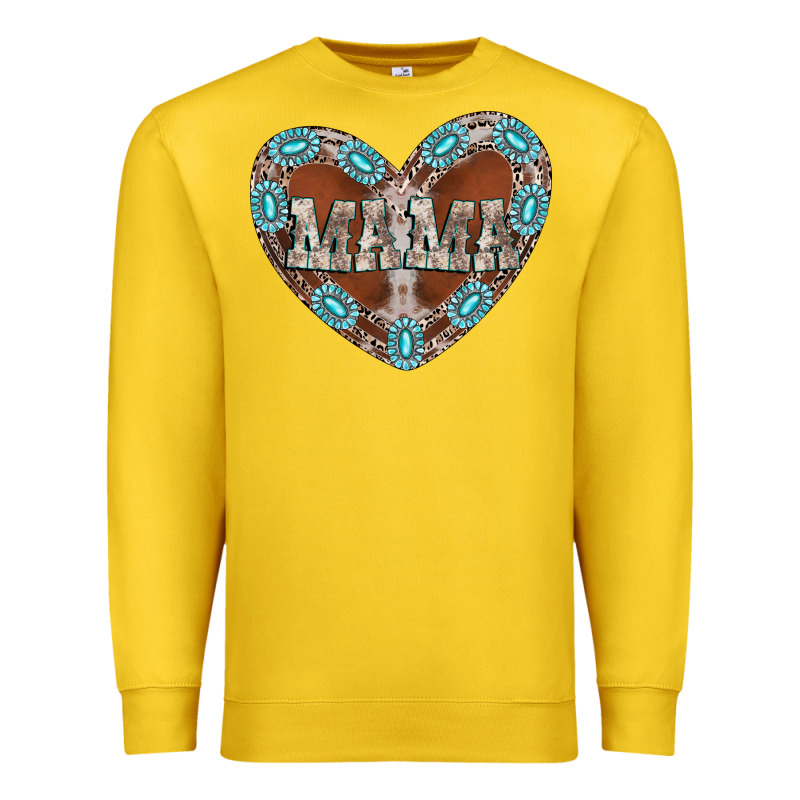 Mama Heart Cowhide Premium Sweatshirt by CowhideDigitalArt | Teevron