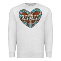 Oatmeal Heather mama heart cowhide Premium Sweatshirt - CowhideDigitalArt
