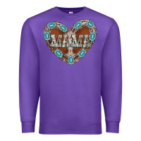 Purple mama heart cowhide Premium Sweatshirt - CowhideDigitalArt