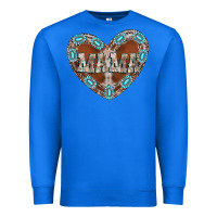 True Royal mama heart cowhide Premium Sweatshirt - CowhideDigitalArt