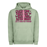 Pigment Oil Green overcome through courage strength  malia Urban Hoodie - MaliasSmallBusiness