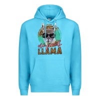 Ocean Blue western no prob llama Premium Hoodie - LillyAllenDesigns
