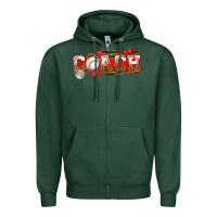 Sports Green baseball coach Zipper Hoodie - texasbilliewilder