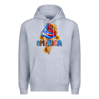 Heather Grey ice cream america Premium Hoodie - AdoDesignShop
