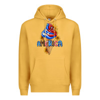 Mustard ice cream america Premium Hoodie - AdoDesignShop