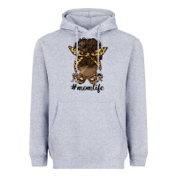 Afro Messy Bun Mom Life Heavyweight Hoodie | Teevron