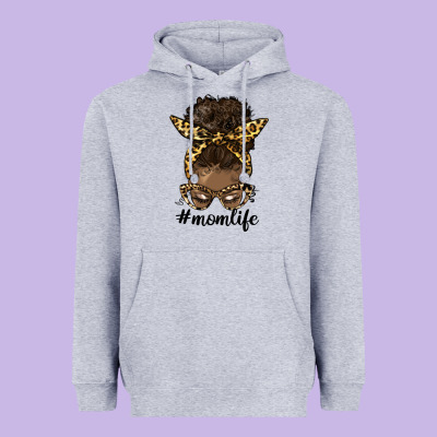 Afro Messy Bun Mom Life Heavyweight Hoodie Designed By Hra Design Shop