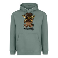 Sage afro messy bun mom life Heavyweight Hoodie - HRA Design Shop