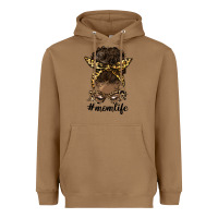 Toasted Coconut afro messy bun mom life Heavyweight Hoodie - HRA Design Shop