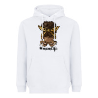 White afro messy bun mom life Heavyweight Hoodie - HRA Design Shop