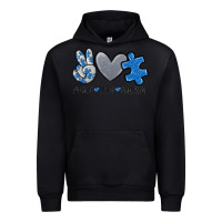 Black peace love autism Urban Hoodie - MaliasSmallBusiness