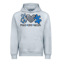 Heather Grey peace love autism Urban Hoodie - MaliasSmallBusiness