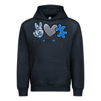 Navy peace love autism Urban Hoodie - MaliasSmallBusiness