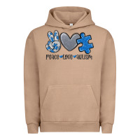 Pigment Burro peace love autism Urban Hoodie - MaliasSmallBusiness