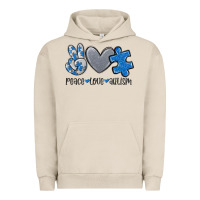 Pigment French Oak peace love autism Urban Hoodie - MaliasSmallBusiness