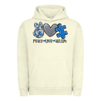 Pigment Pistachio peace love autism Urban Hoodie - MaliasSmallBusiness