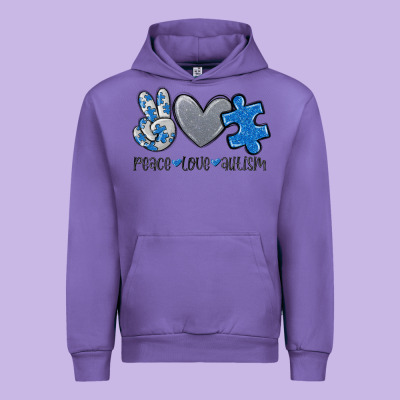 Peace Love Autism Urban Hoodie Designed By Maliassmallbusiness