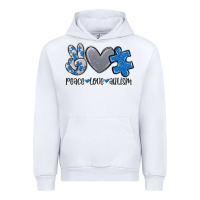 White peace love autism Urban Hoodie - MaliasSmallBusiness