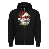 Black Kinda merry kinda scary Zipper Hoodie - RanaPortraitStore