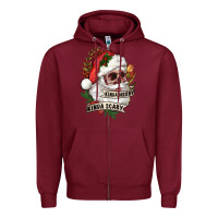 Burgundy Kinda merry kinda scary Zipper Hoodie - RanaPortraitStore