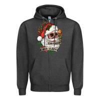 Charcoal Heather Kinda merry kinda scary Zipper Hoodie - RanaPortraitStore