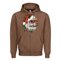Chestnut Kinda merry kinda scary Zipper Hoodie - RanaPortraitStore
