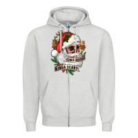 Dove Grey Kinda merry kinda scary Zipper Hoodie - RanaPortraitStore