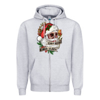 Heather Grey Kinda merry kinda scary Zipper Hoodie - RanaPortraitStore