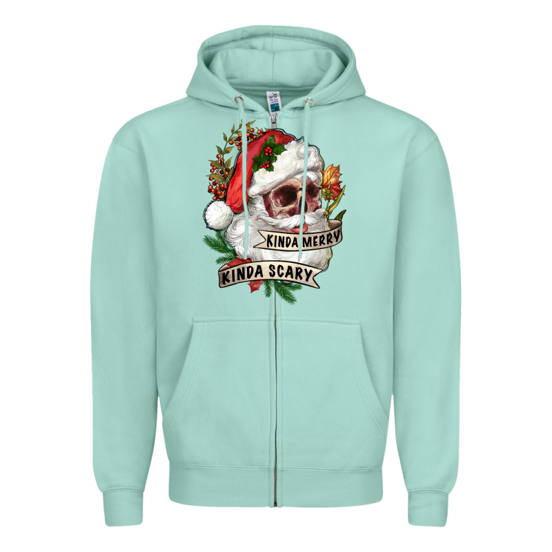 Kinda Merry Kinda Scary Zipper Hoodie by RanaPortraitStore | Teevron