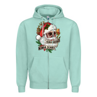Seafoam Kinda merry kinda scary Zipper Hoodie - RanaPortraitStore